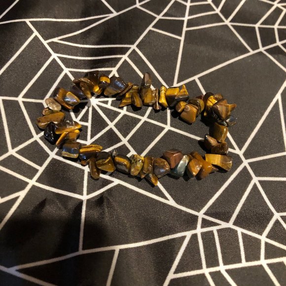 Natural Chip Stones Tiger Eye Stretch Bracelet - Picture 1 of 5